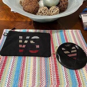 Victoria's Secret Black Pouch and Coin Purse Set
